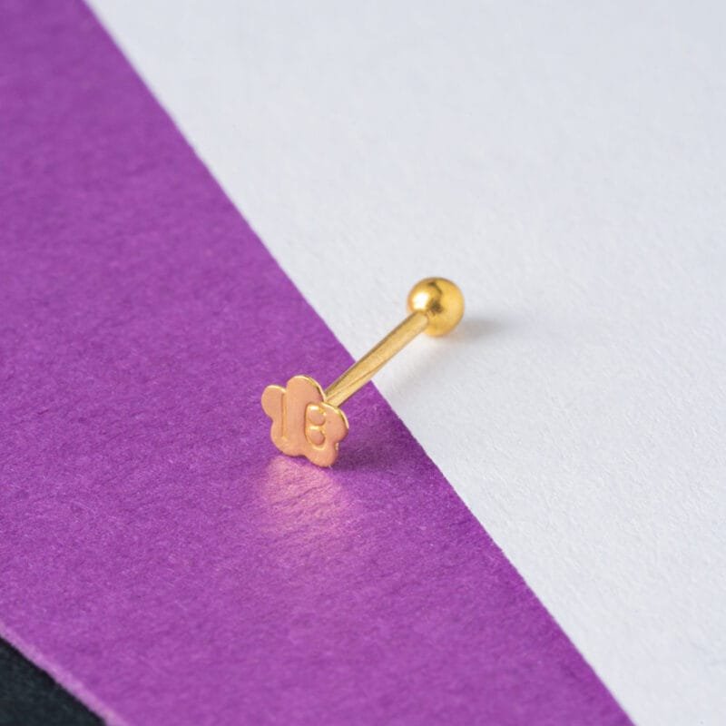 18k gold Nose rein - Flower Larg - Image 3