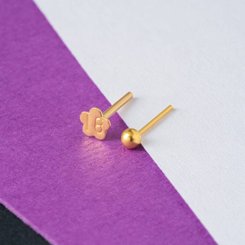 18k gold Nose rein - Flower Larg - Image 2
